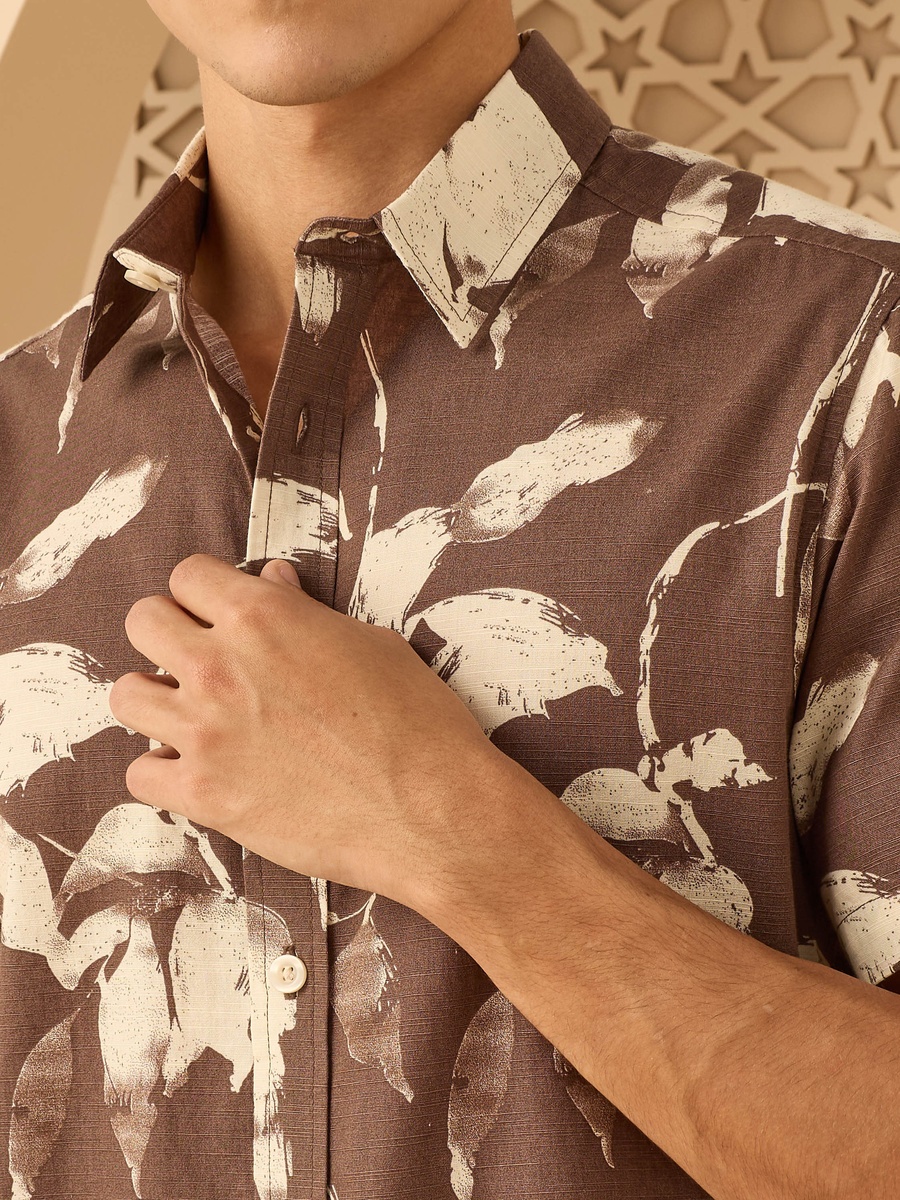 Printed Cotton Slub Shirt