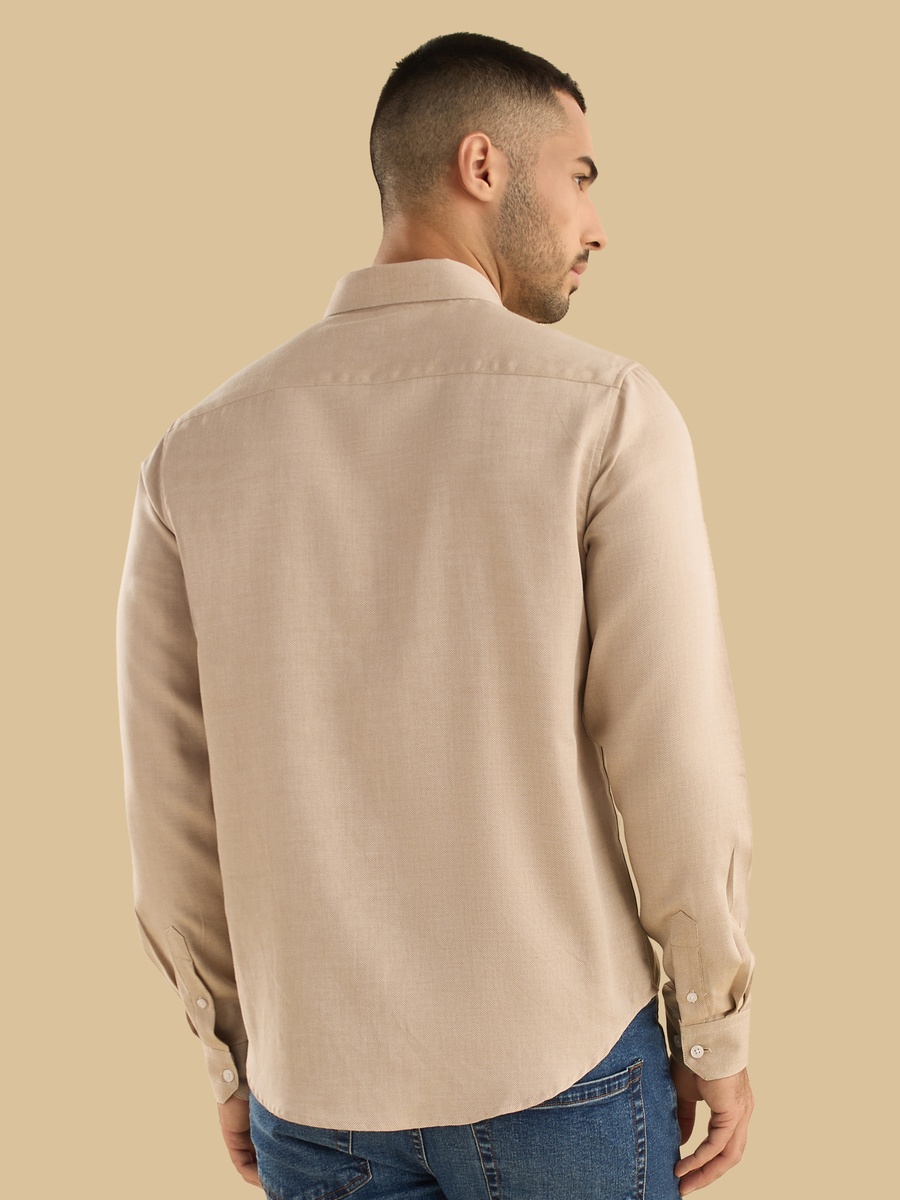 Textured Dobby Shirt with Button-Down Collar