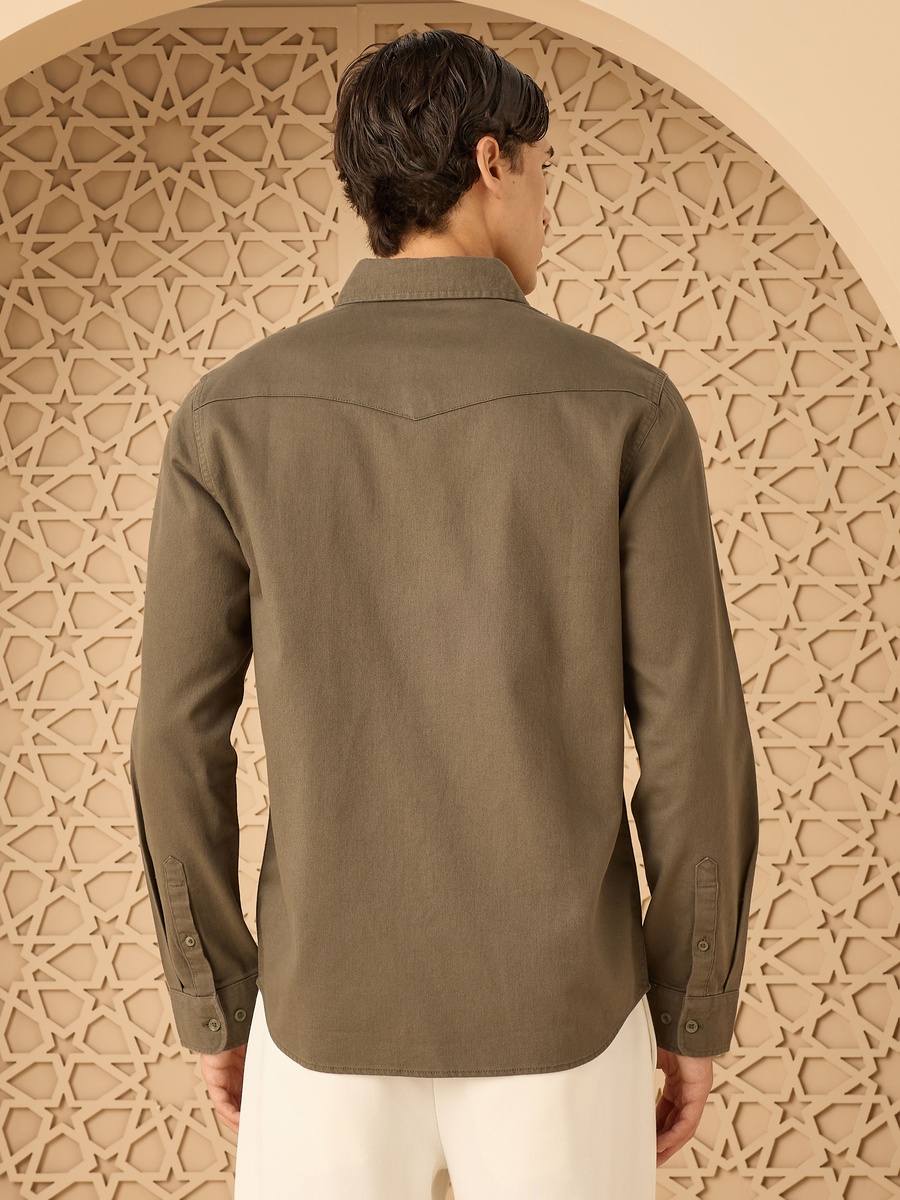 Utility Twill Shirt with Flap Pockets