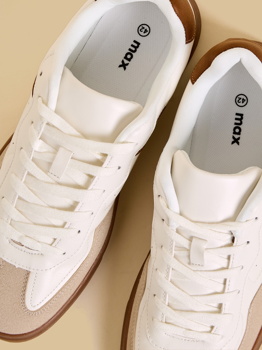 Panelled Shoes with Lace-Up Closure