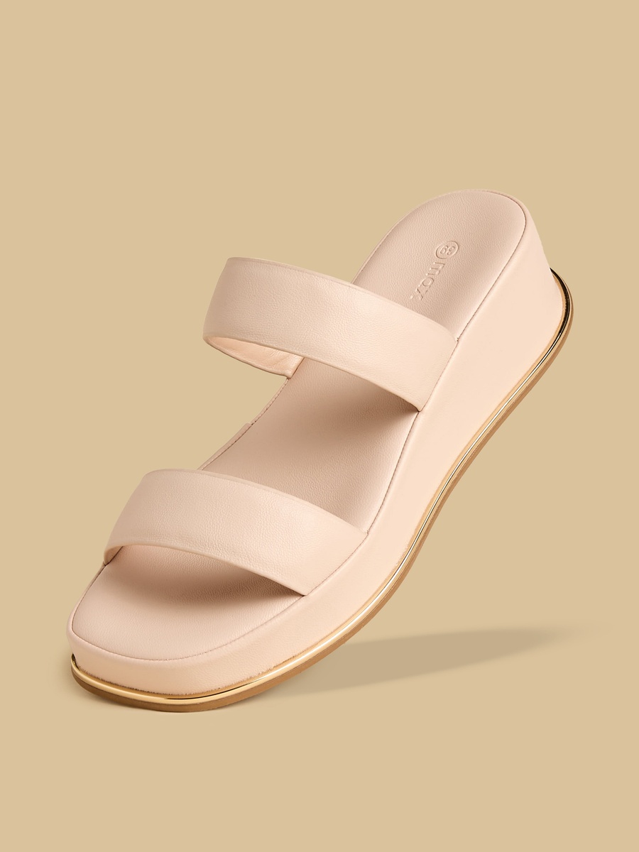 Strappy Wedge Heel Slip-On Sandals