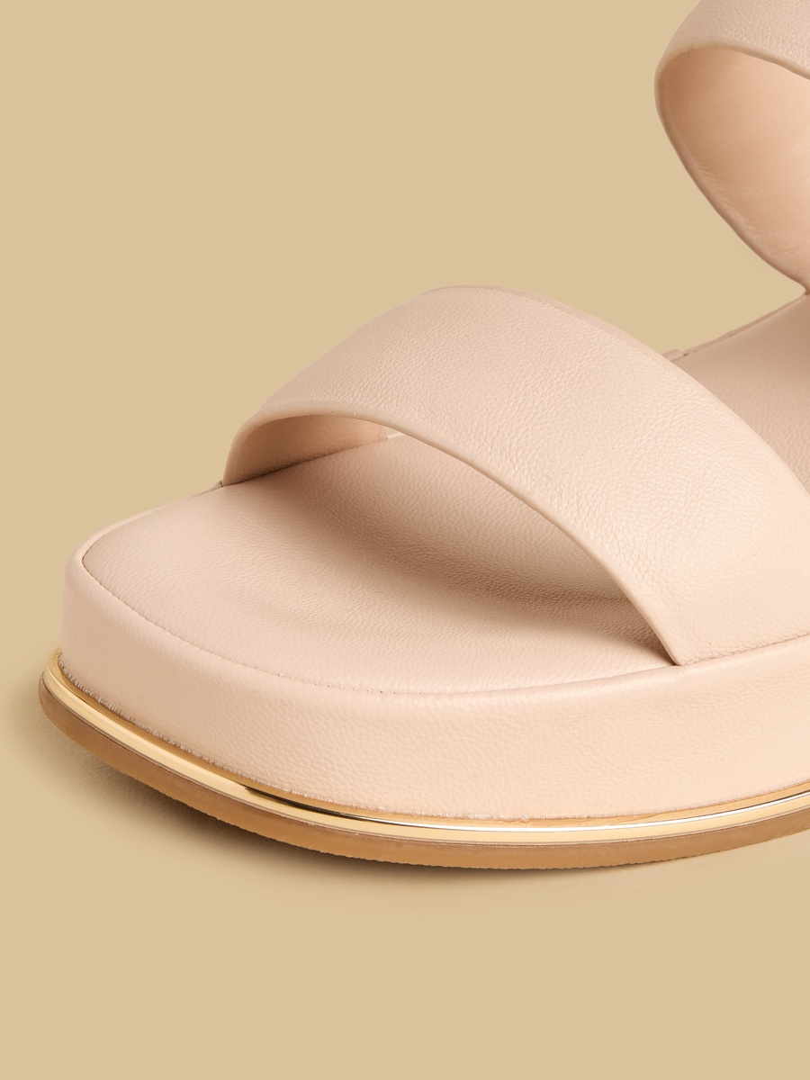 Strappy Wedge Heel Slip-On Sandals