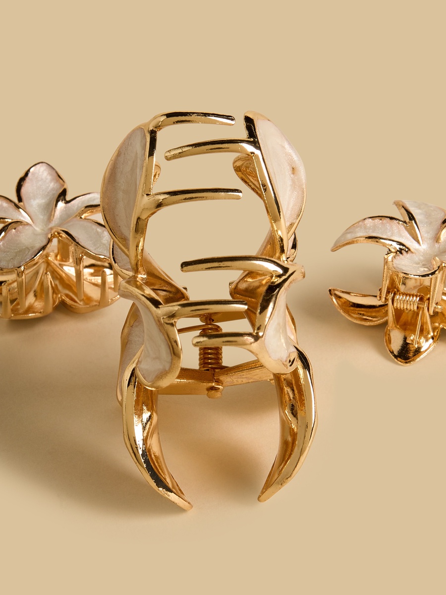 Pack of 3 - Floral Shaped Hair Clamp