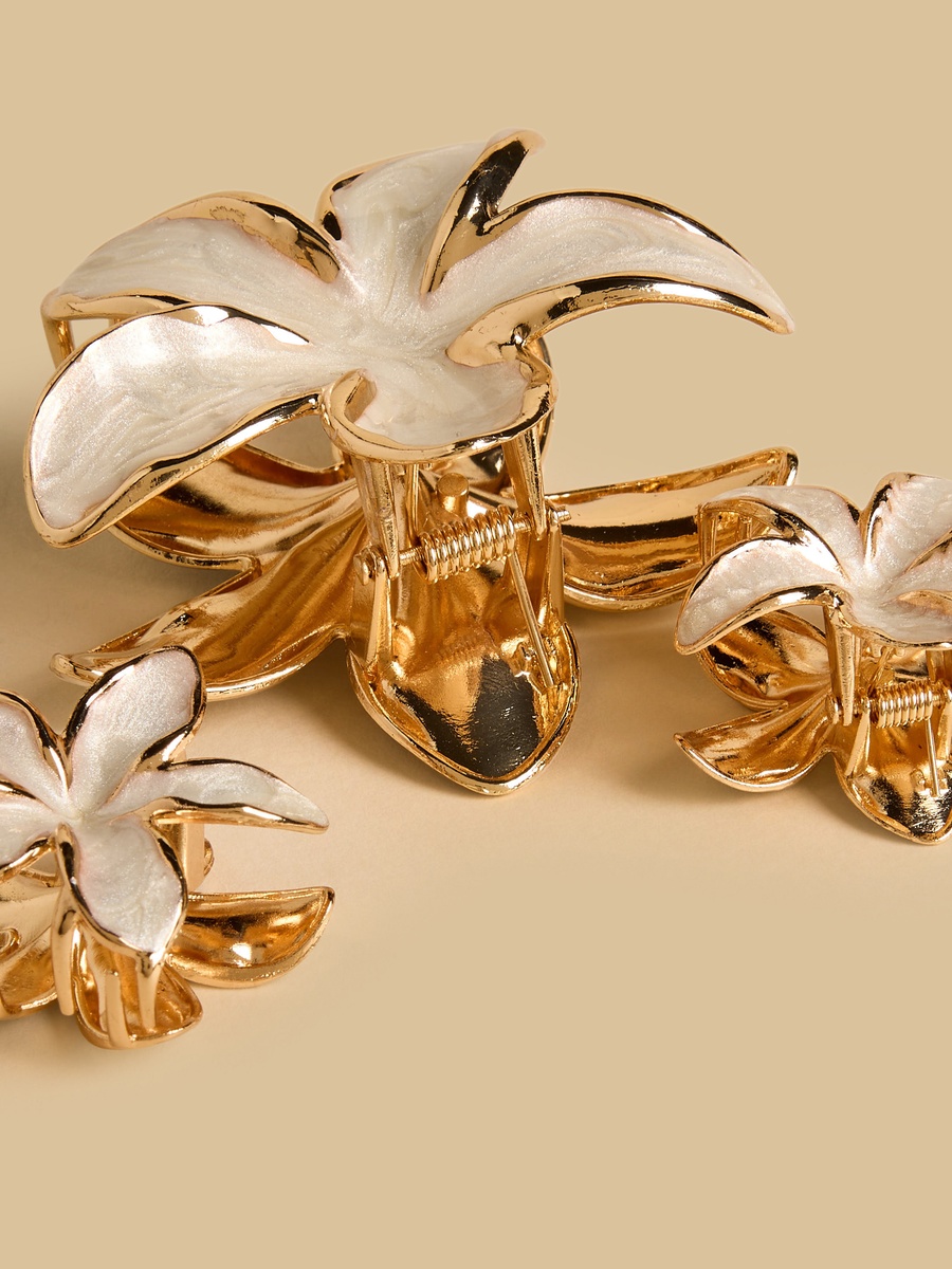 Pack of 3 - Floral Shaped Hair Clamp