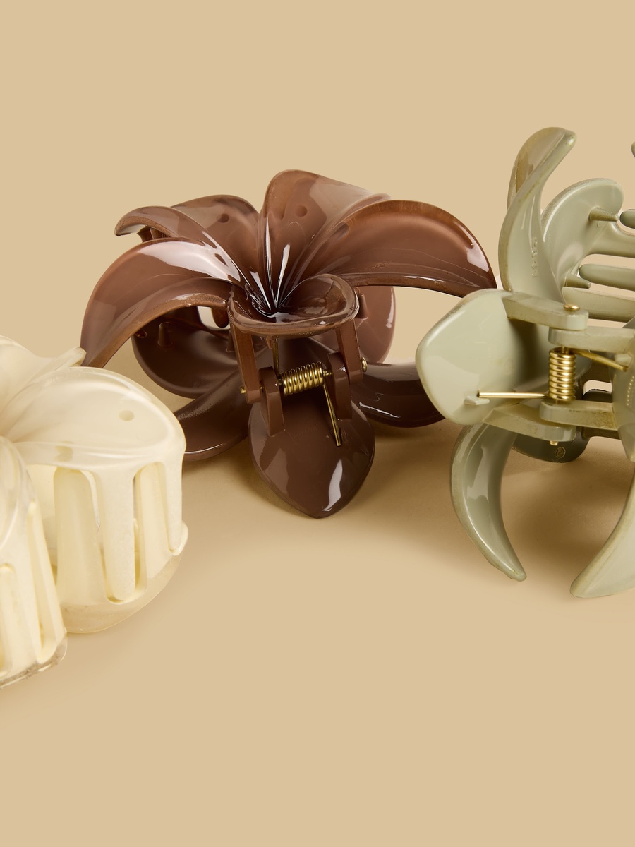 Pack of 3 - Floral Hair Clamp
