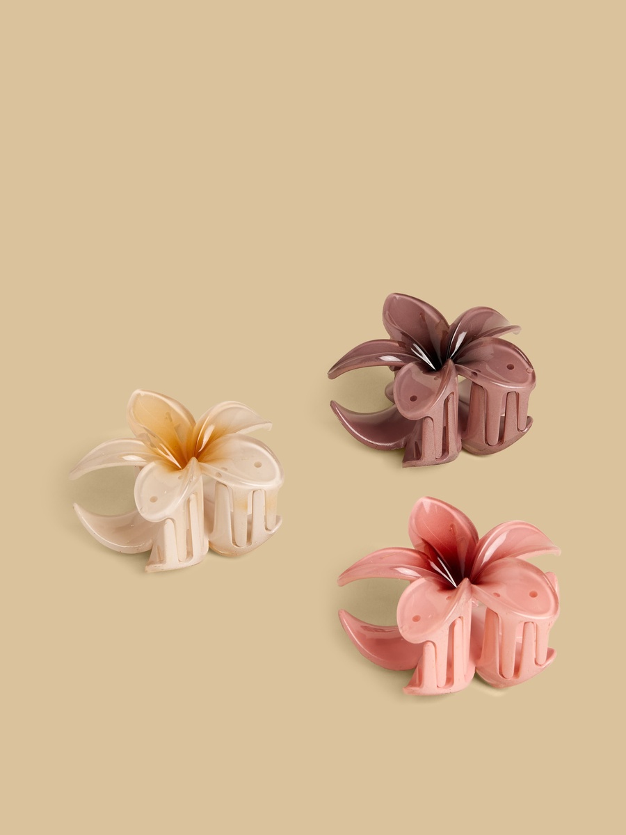 Pack of 3 - Floral Shaped Hair Clamp