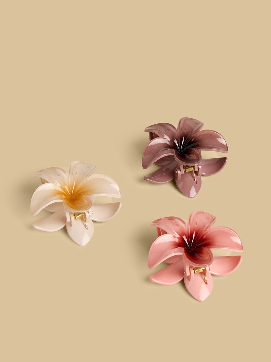 Pack of 3 - Floral Shaped Hair Clamp