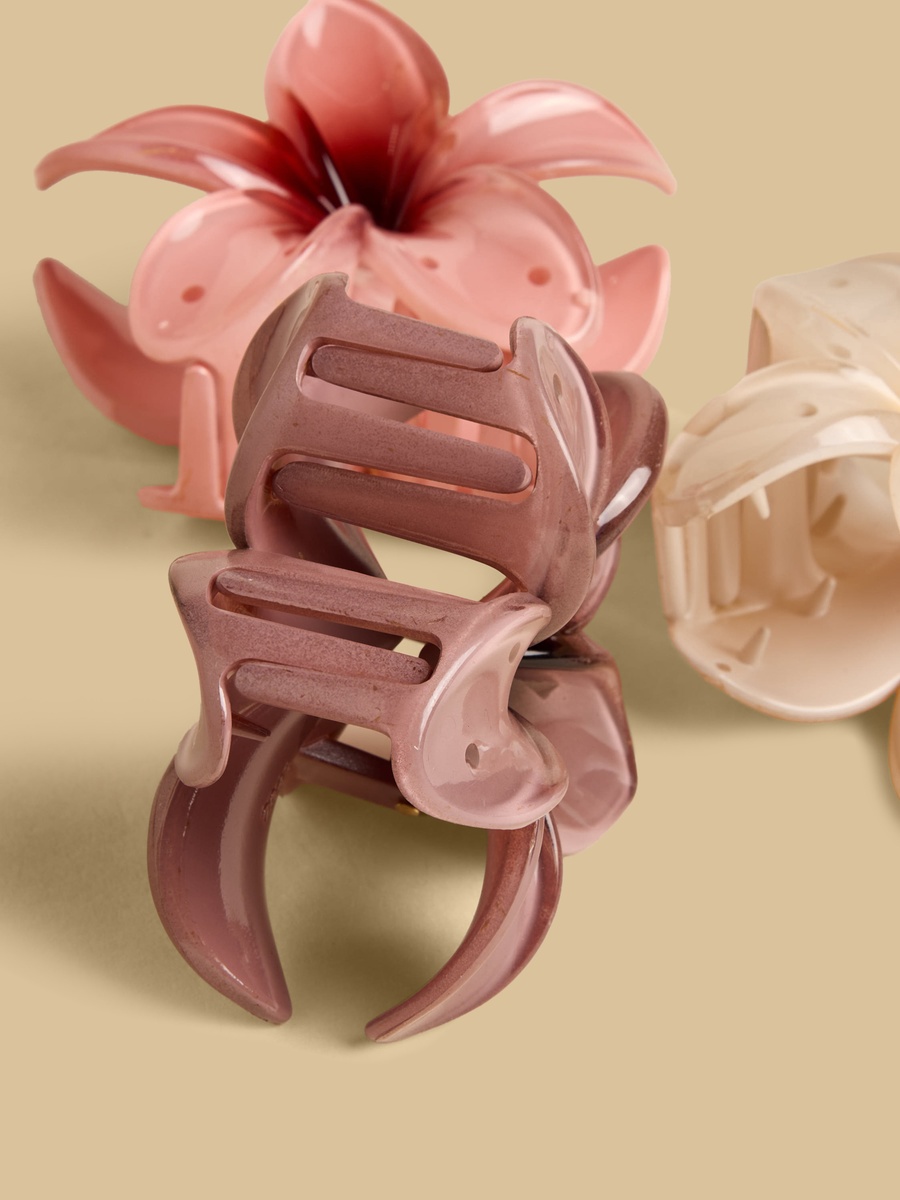 Pack of 3 - Floral Shaped Hair Clamp