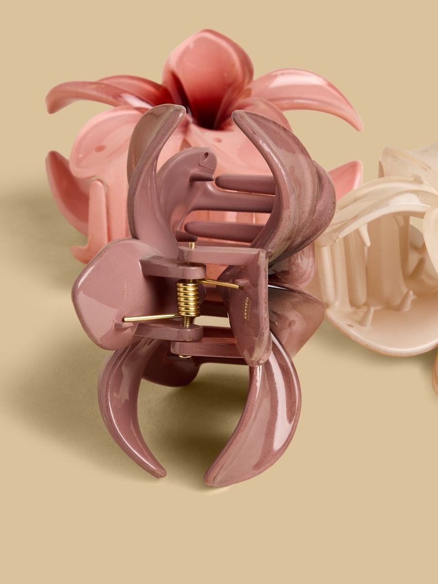 Pack of 3 - Floral Shaped Hair Clamp