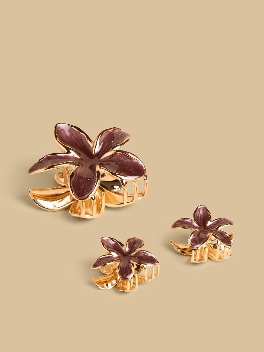 Pack of 3 - Floral Shaped Hair Clamp