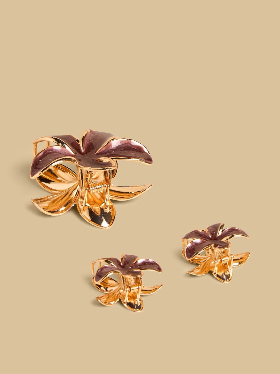 Pack of 3 - Floral Shaped Hair Clamp