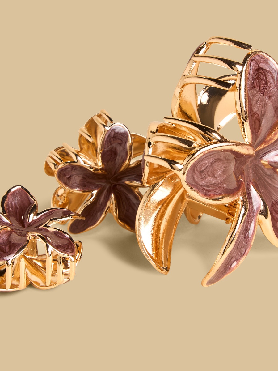 Pack of 3 - Floral Shaped Hair Clamp