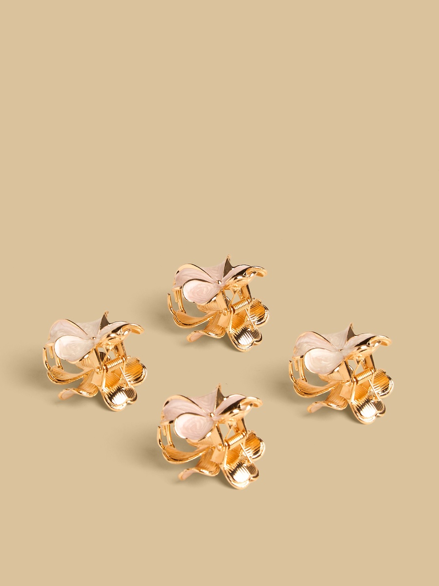 طقم ربطة شعر بتصميم زهور 4 قطع
