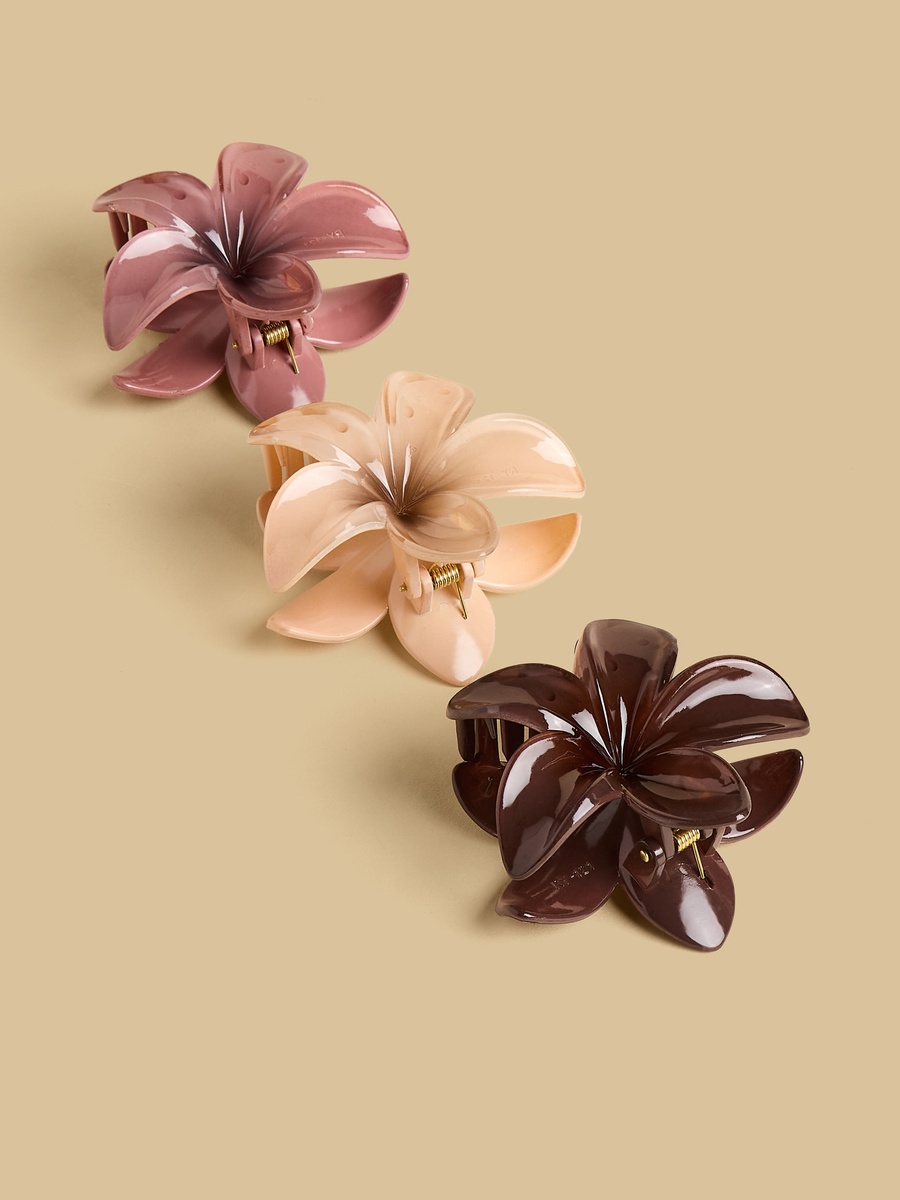 Pack of 3 - Floral Hair Clamp