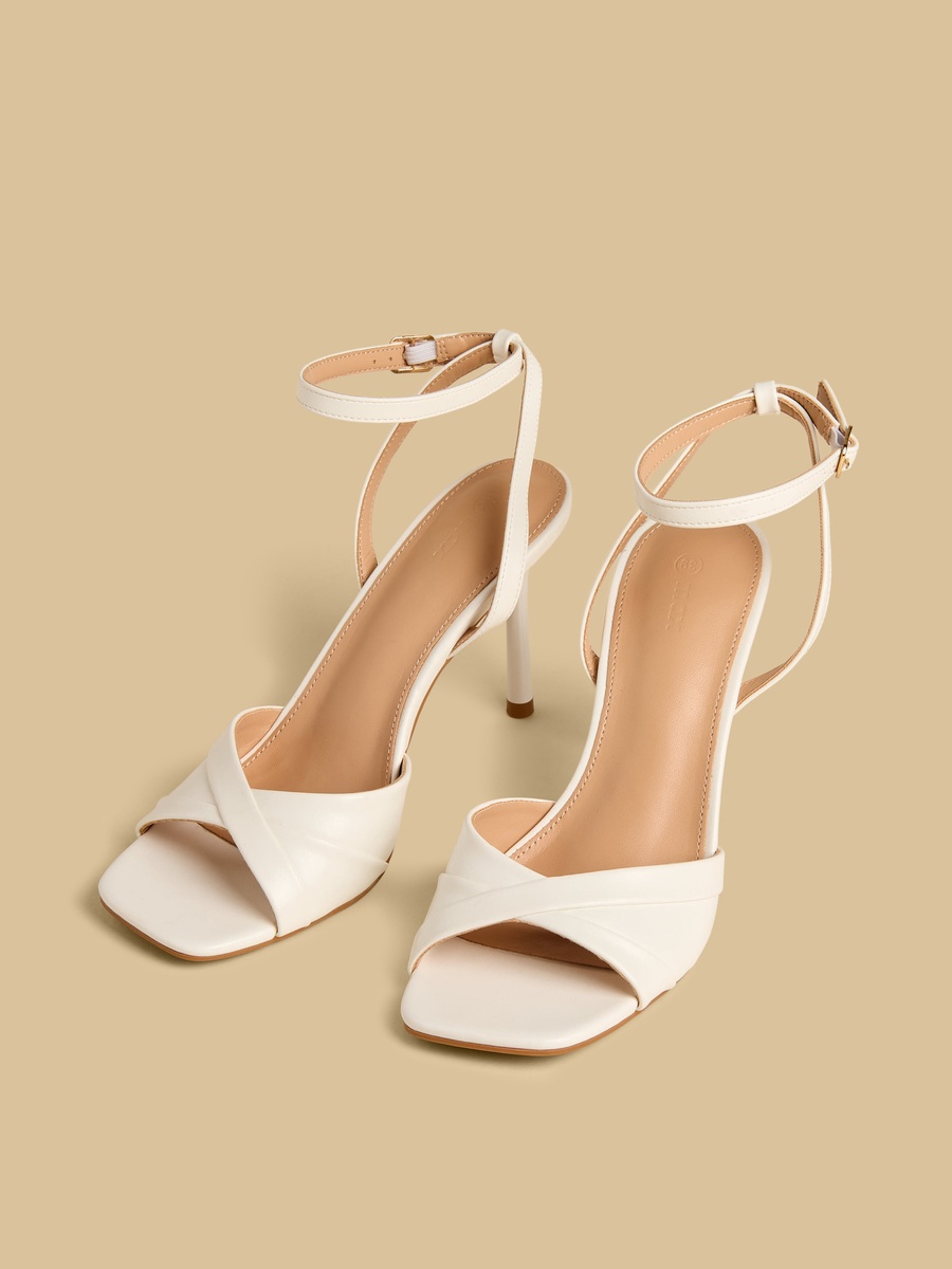 Stiletto Heel Sandals with Buckle Closure