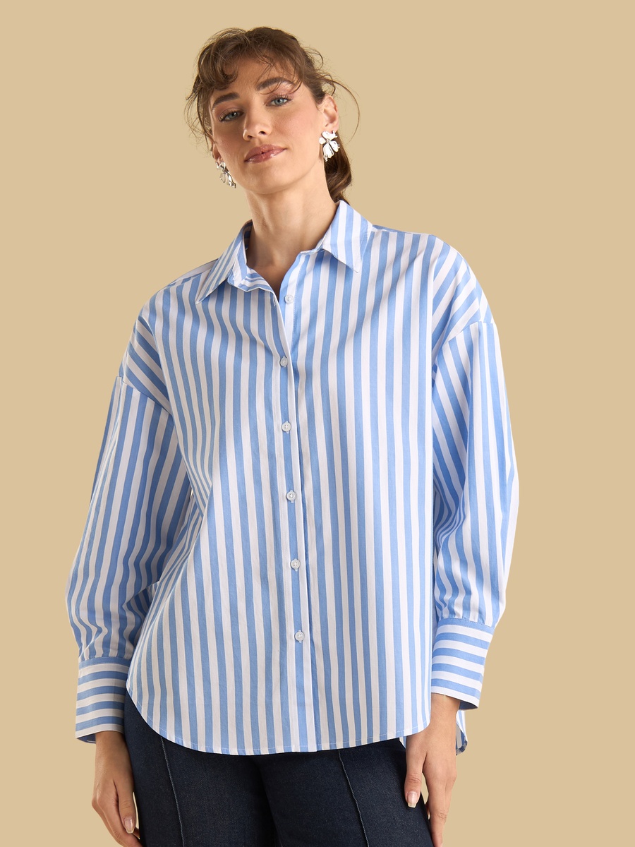 Striped Oversized Poplin Shirt