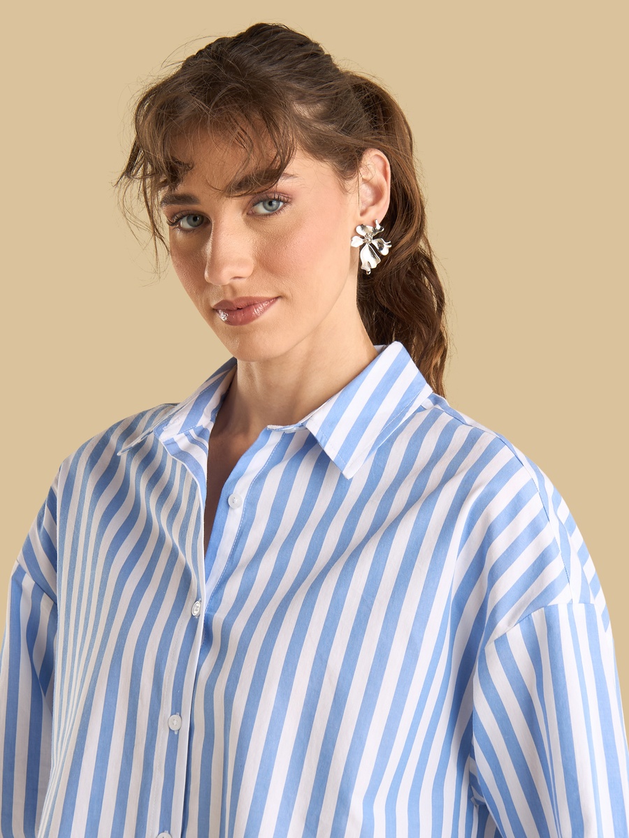 Striped Oversized Poplin Shirt