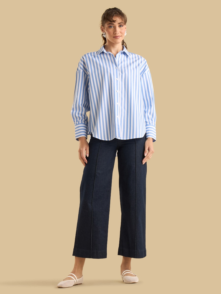 Striped Oversized Poplin Shirt