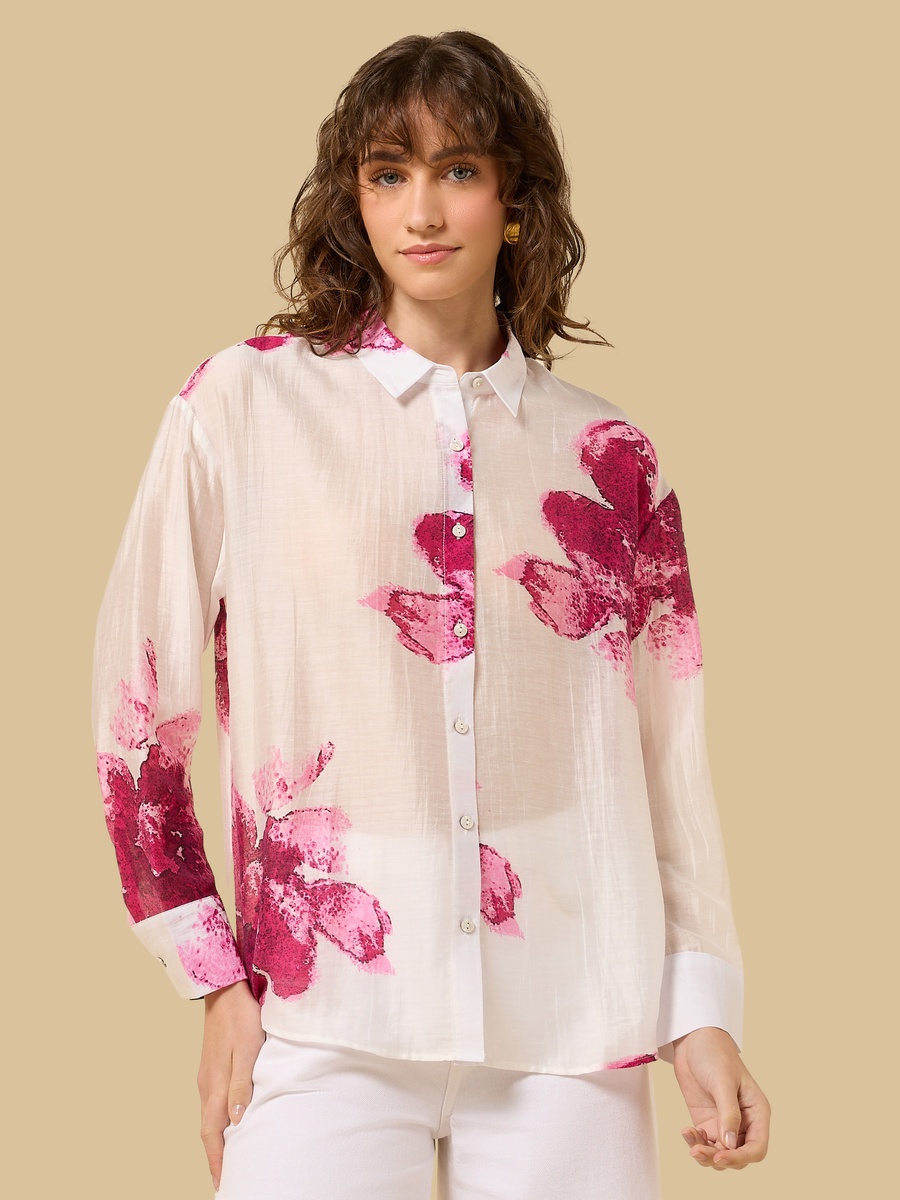 Floral Print Oversized Shirt