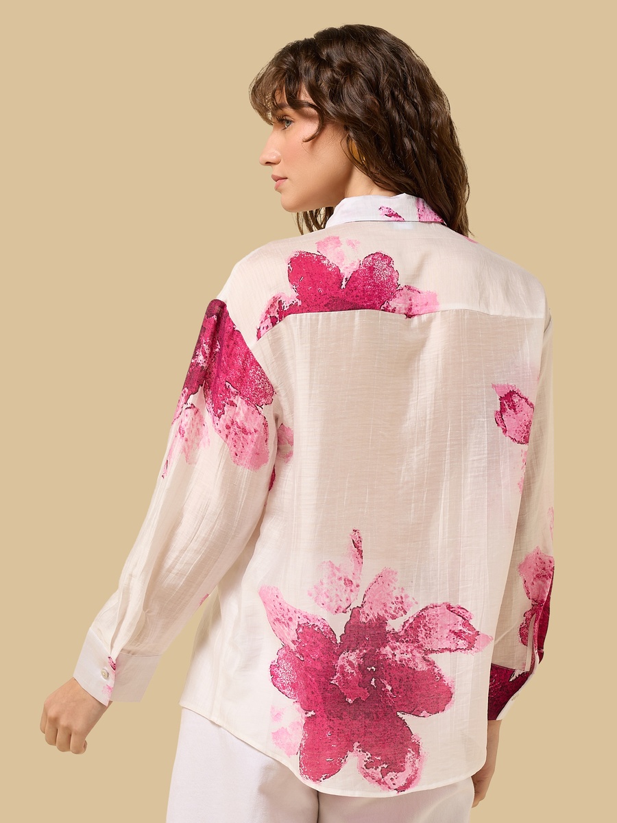 Floral Print Oversized Shirt