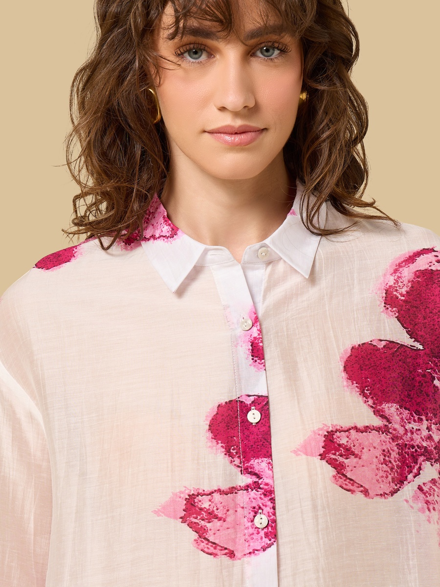 Floral Print Oversized Shirt