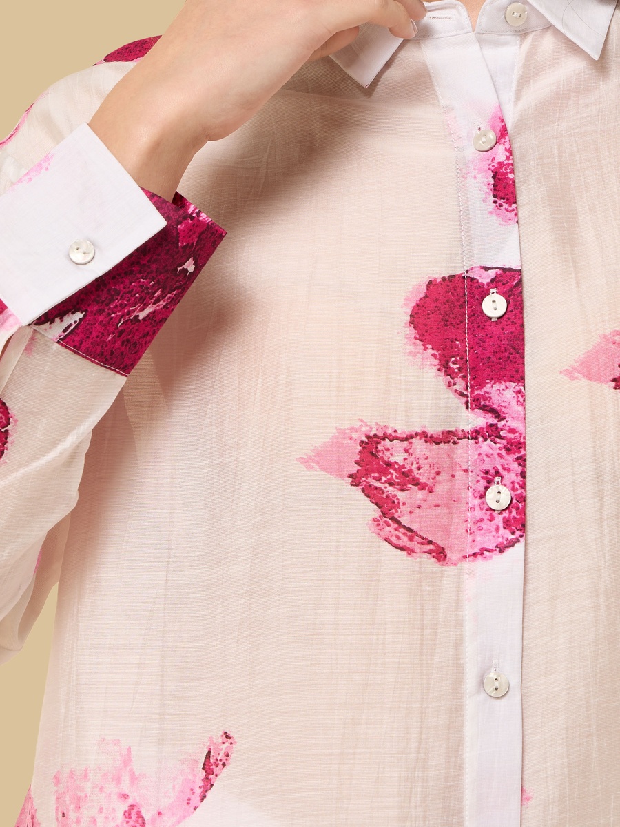 Floral Print Oversized Shirt