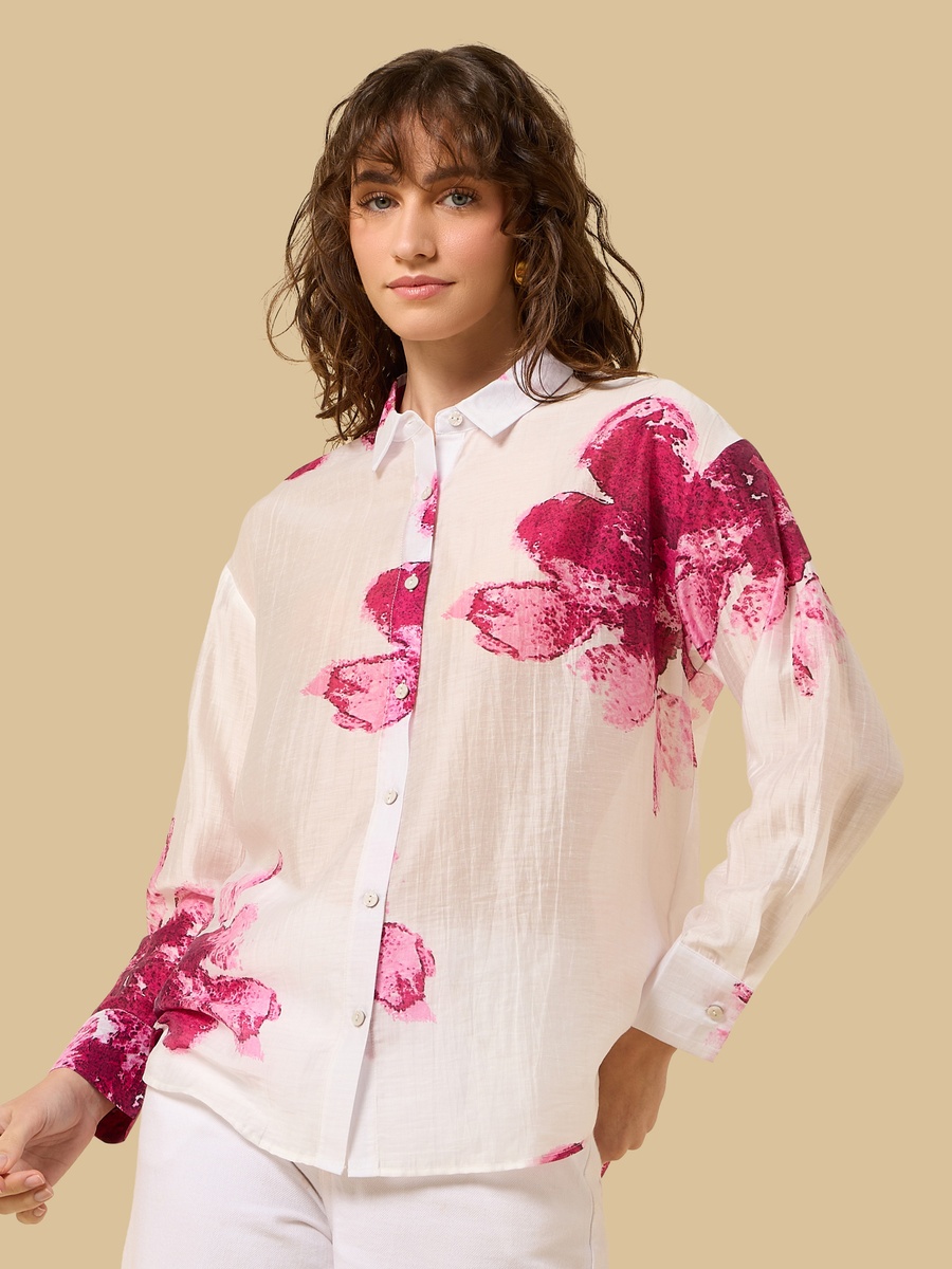 Floral Print Oversized Shirt