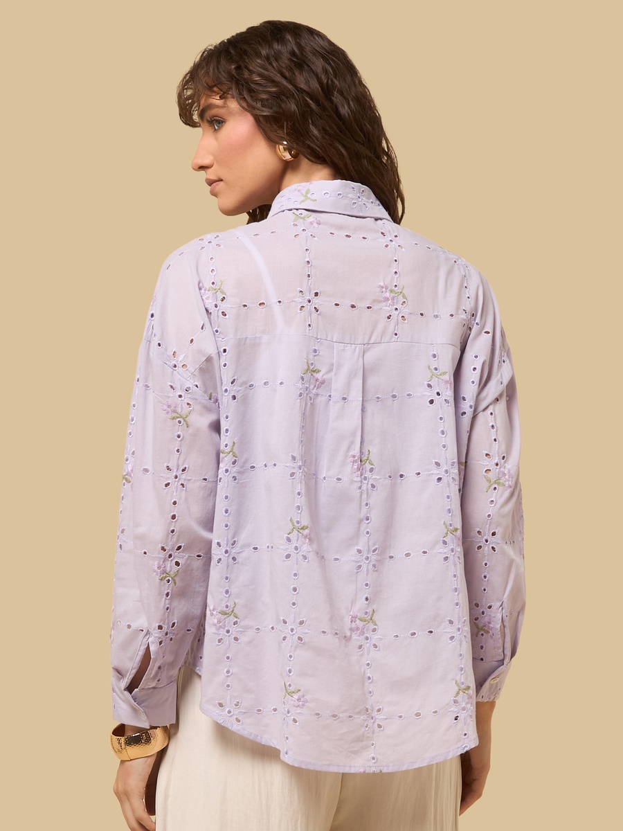 Floral Embroidered Oversized Better Cotton Shirt