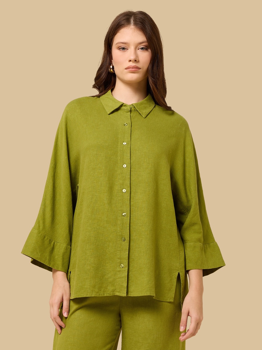 Linen Blend Oversized Shirt