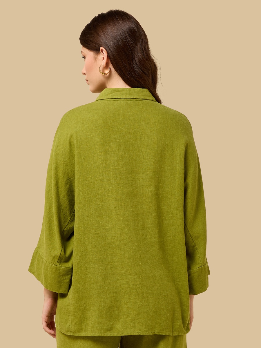 Linen Blend Oversized Shirt