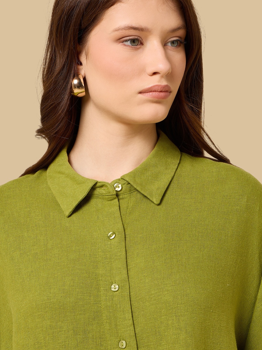 Linen Blend Oversized Shirt