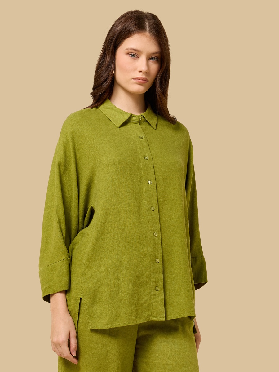 Linen Blend Oversized Shirt