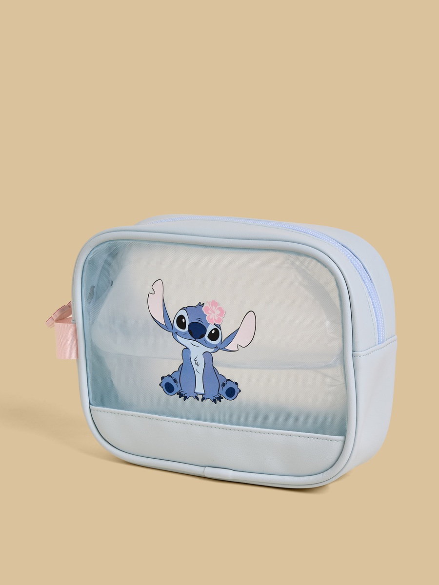 Stitch Print Pouch with Zip Closure