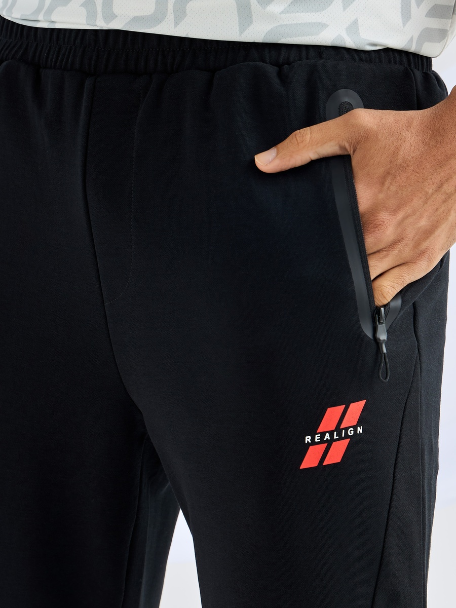 Panelled Open Hem Interlock Joggers