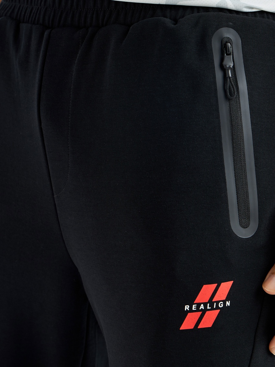 Panelled Open Hem Interlock Joggers