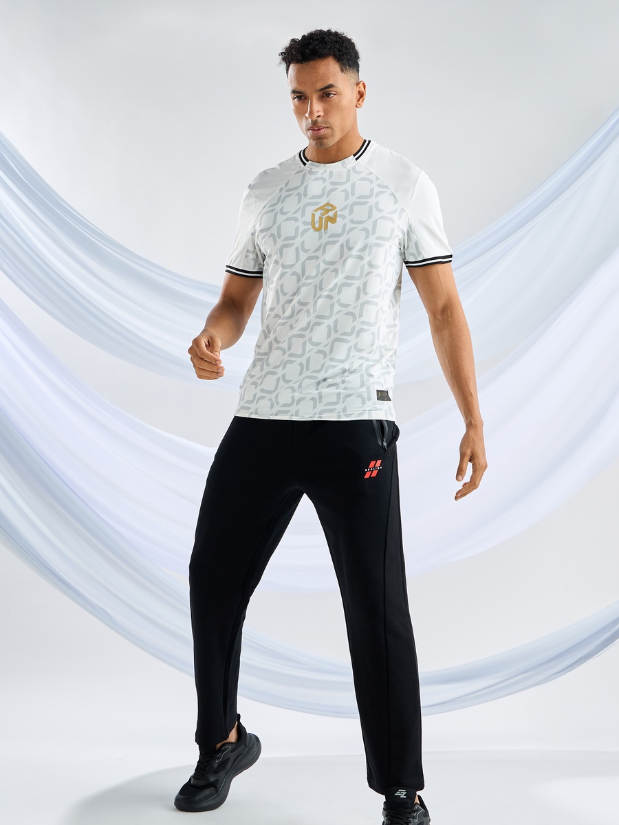 Panelled Open Hem Interlock Joggers