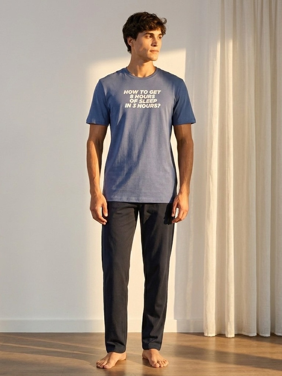 Slogan Print Pyjama Set