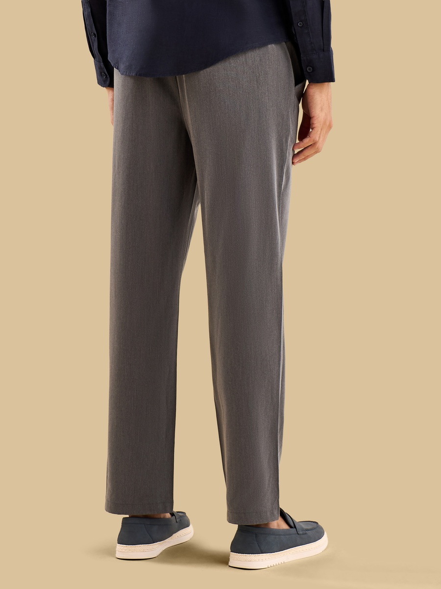Textured Straight Fit Pants