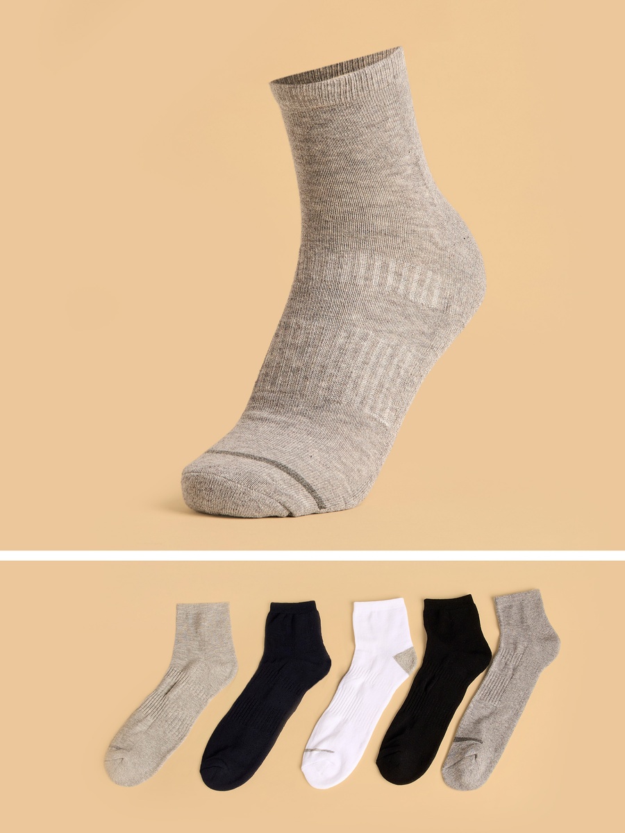 Pack of 5 - Half Terry Ankle Length Sport Socks