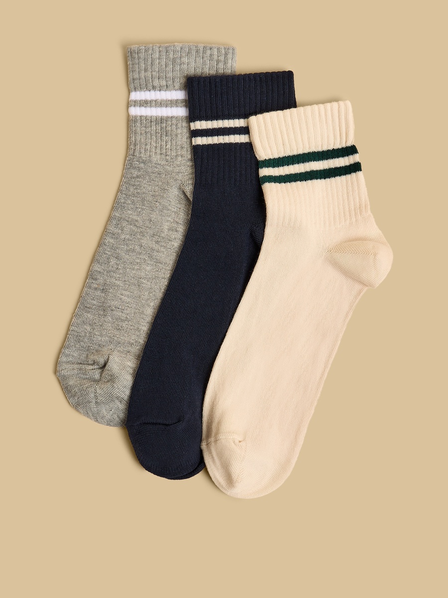 Pack of 3 - Striped Ankle Length Socks