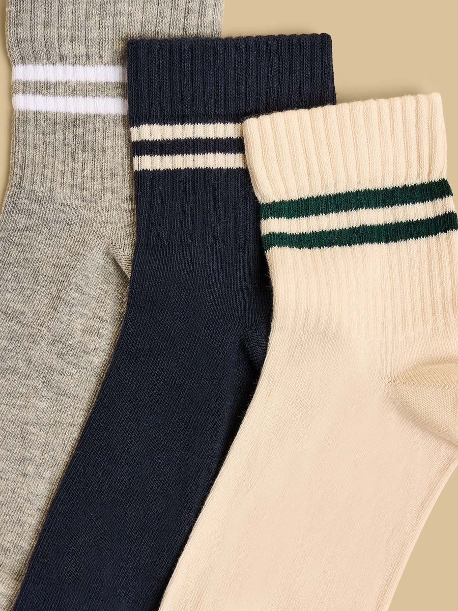Pack of 3 - Striped Ankle Length Socks