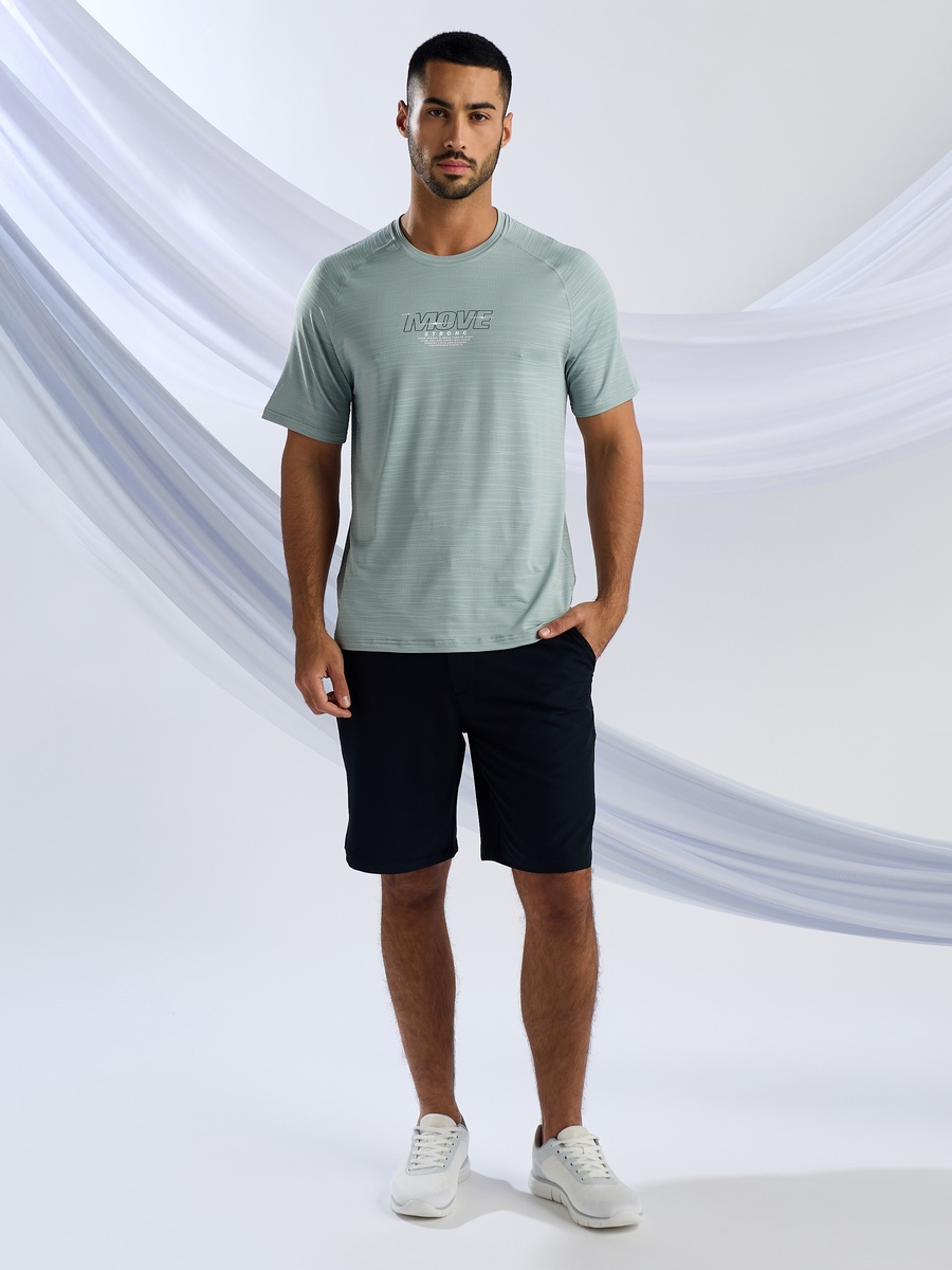 Slogan Print Jacquard T-Shirt