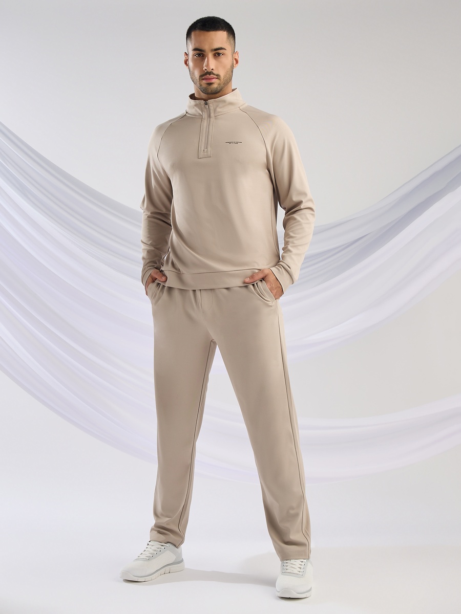 Textured Half-Zip Twill T-Shirt
