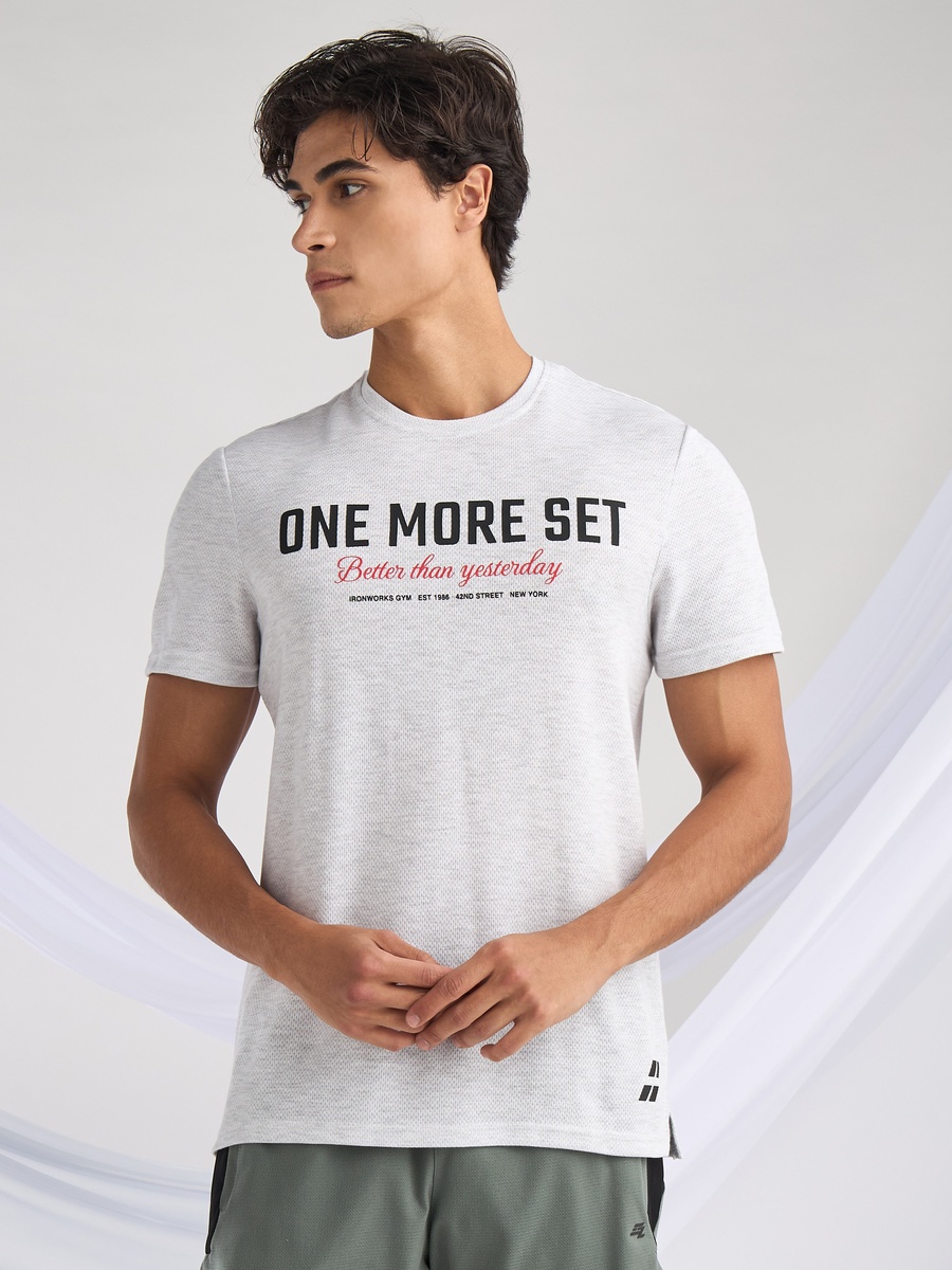 Slogan Print Mesh T-Shirt