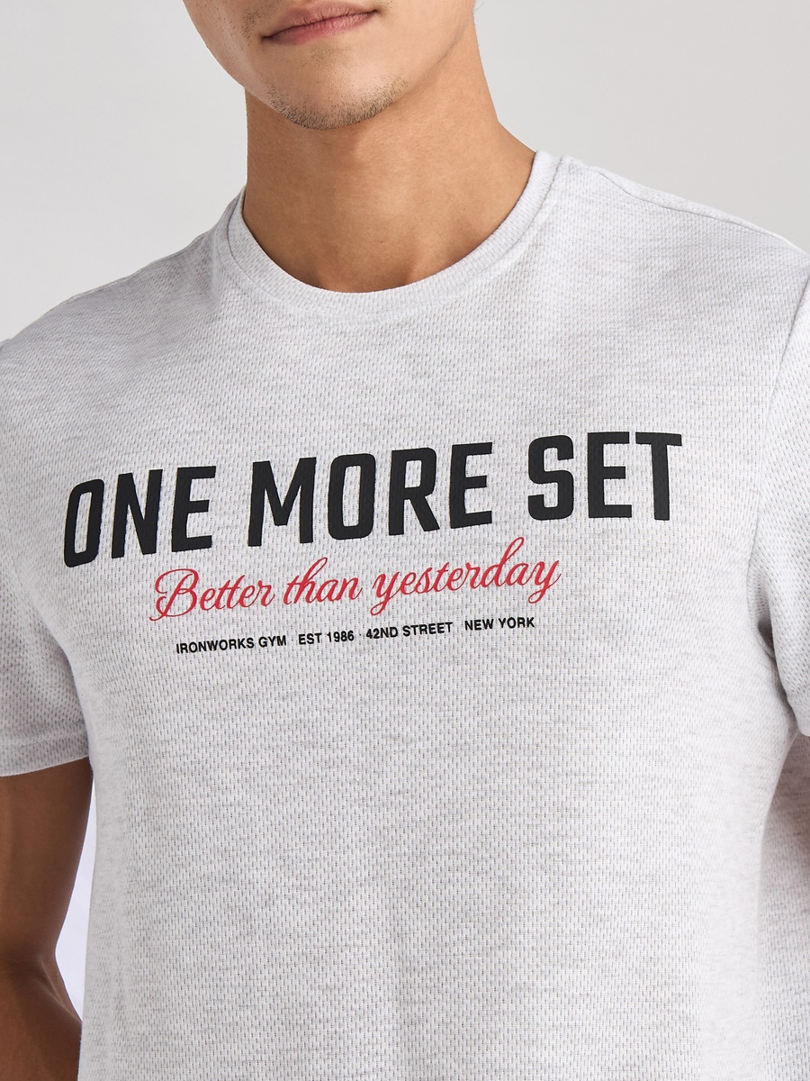 Slogan Print Mesh T-Shirt