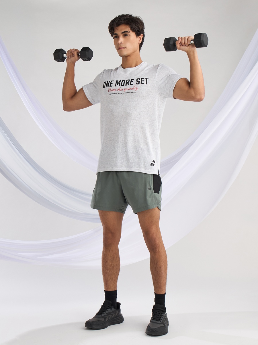 Slogan Print Mesh T-Shirt