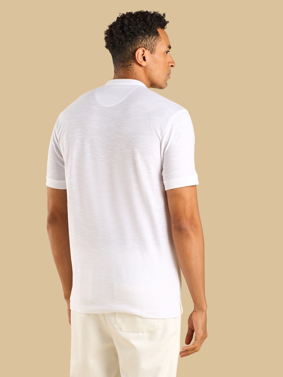 Mandarin Collar Slub T-Shirt