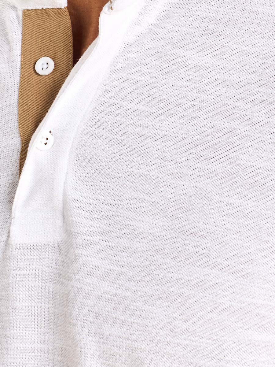 Mandarin Collar Slub T-Shirt