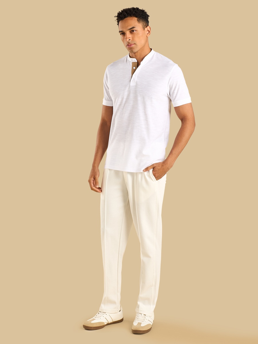 Mandarin Collar Slub T-Shirt
