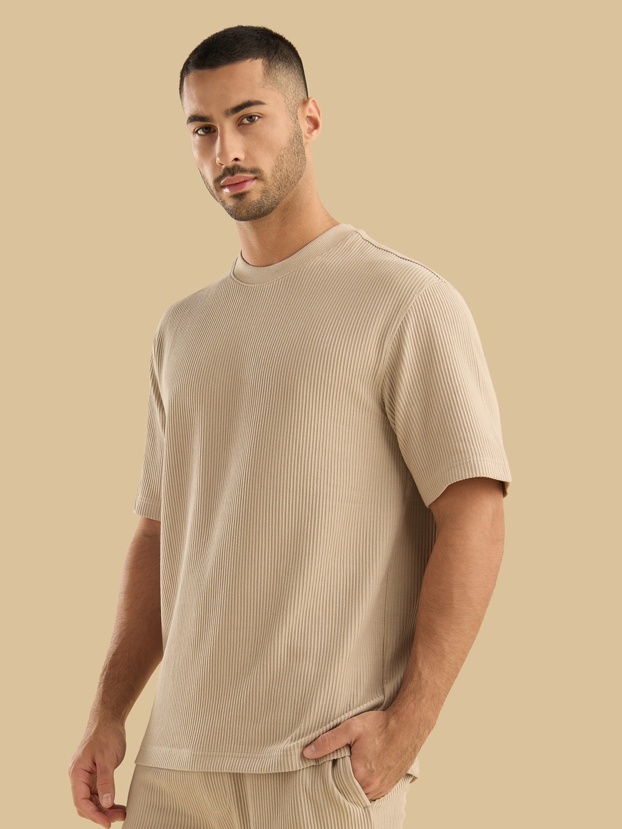 Textured Comfort Fit Ottoman T-Shirt